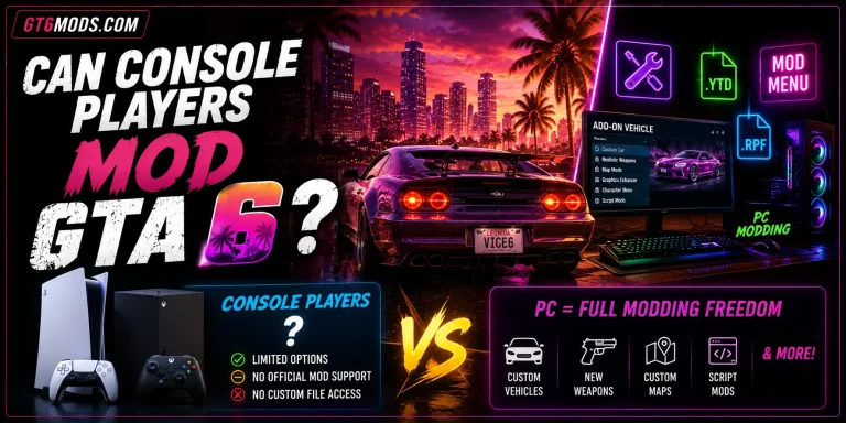 GTA 6 console mods PS5 Xbox explained