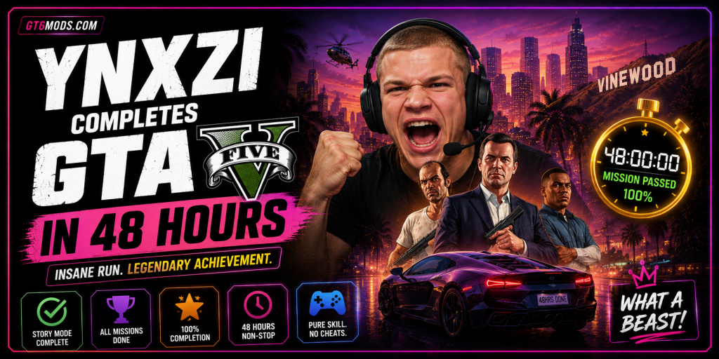 Jynxzi GTA 5 48 hours stream completion celebration